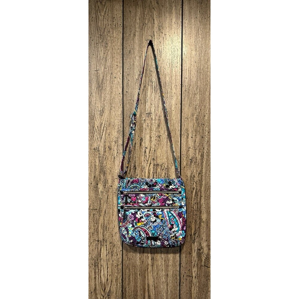 Vera Bradley Mickey's Paisley Celebration Triple Zip Hipster Crossbody Bag